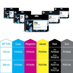 HP Cartouche d’encre 730 DesignJet jaune, 130 ml