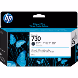 HP Cartouche d’encre 730 DesignJet noir mat, 130 ml, Rendement standard, Encre à pigments, Encre à pigments, 130 ml, 1 pièce( ...