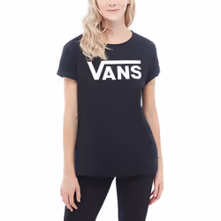 Vans Flying V Crew Neck T-Shirt, Tee-shirt, Adulte, Femelle, Noir, XS, SML