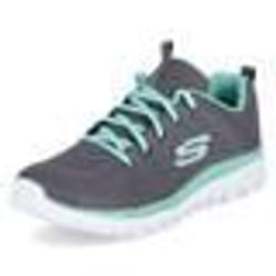 Baskets Casual Skechers Get-Connected-190872053553 - Gris - Femme - Plat - Textile - Lacets