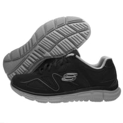Basket - SKECHERS - Satisfaction Flash Point - Noir - Homme - Lacets - Synthétique