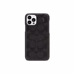 Coque - COACH - Apple iPhone 12/12 Pro - Motif Grainé - Noir - Protection optimale