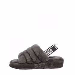Sandale Femme - UGG Fluff Yeah Slide - Gris - Bride - Peau de mouton - 2 cm