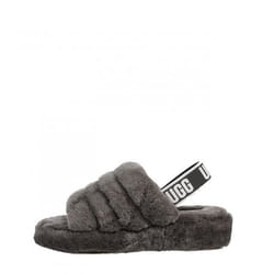 Sandale Femme - UGG Fluff Yeah Slide - Gris - Bride - Peau de mouton - 2 cm