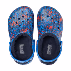 Crocs Classic Lined Graphic Blocages Unisexe Bleu, Rouge