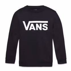 Vans Classic Crew Fleece, Enfant, Mâle, Sweatshirt, Noir, Blanc, Encolure torsadée, Manches longues