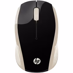 HP Souris sans fil 200 (Rose soie), Ambidextre, Optique, RF sans fil, 1000 DPI, Noir, Or