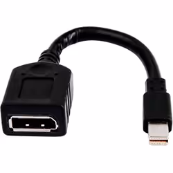 HP Câble adaptateur miniDP-DP, DisplayPort, Mini DisplayPort, Femelle, Mâle, Noir, 90 g