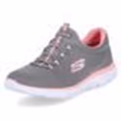 Baskets Skechers sommets gris et rose 12980 - SKECHERS - Gris - Lacets - Textile - Adulte - Plat