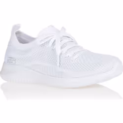 SKECHERS Baskets Ultra Flex salutations - Femme - Blanc et Gris argenté