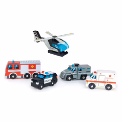 Tender Leaf Toys Emergency Vehicles, Ensemble de véhicules, 3 an(s), Bois, Multicolore