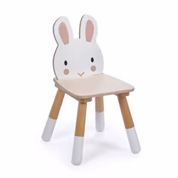 Tender Leaf Toys Forest Rabbit Chair, Chaise, Rose, Blanc, Bois, Contre-plaqué, 3 an(s), 32 cm, 30 cm