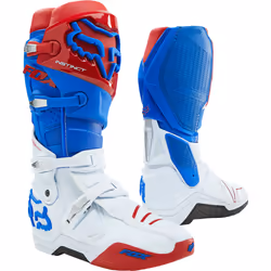 FOX Instinct Bottes motocross, blanc-rouge-bleu, taille 47 pour Hommes