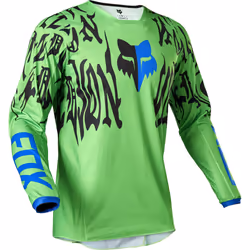 FOX 180 Peril Maillot de motocross, vert-jaune, taille M pour Hommes