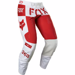 FOX 360 Nobyl Pantalon de motocross, blanc-rouge, taille 28 pour Hommes