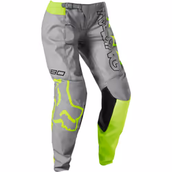 FOX 180 Skew Pantalon de motocross pour dames, gris-jaune, taille L 34 pour Femmes
