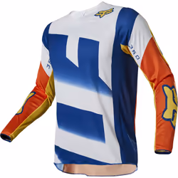 FOX 360 Rkane Maillot de motocross, bleu-orange, taille 2XL pour Hommes