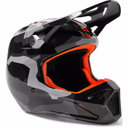 FOX V1 BNKR Casque de motocross pour les jeunes, noir-gris, taille M