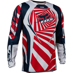 FOX 180 Goat Maillot de motocross, rouge-bleu, taille L pour Hommes