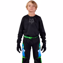 FOX 180 Blackout 2023 Maillot de motocross jeune, noir, taille L - Vue supplémentaire 4