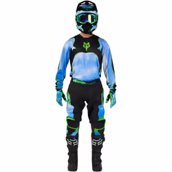 FOX 180 Atlas Maillot de motocross, noir-vert, taille 2XL pour Hommes