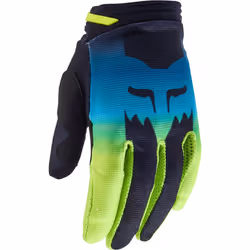 FOX 180 Flora Ladies Gants de motocross, noir-bleu-jaune, taille L pour Femmes