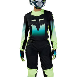 FOX 180 Flora Maillot de motocross féminin, noir-vert-jaune, taille S pour Femmes