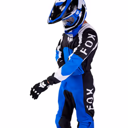 FOX 180 Nitro Maillot de motocross, bleu, taille L pour Hommes