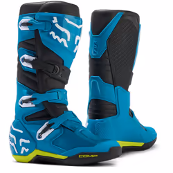FOX Comp Bottes de motocross, bleu-jaune, taille 47 pour Hommes