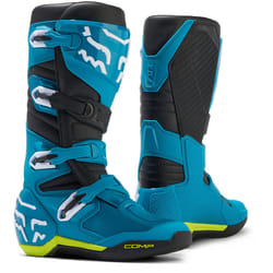 FOX Comp Bottes de motocross, bleu-jaune, taille 47 pour Hommes