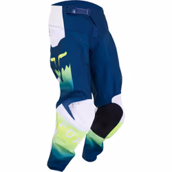 FOX 180 Flora Pantalon de motocross pour les jeunes, blanc-bleu-jaune, taille XL