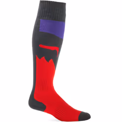 FOX 180 Flora Chaussettes de motocross, gris-rouge, taille S pour Hommes