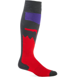 FOX 180 Flora Chaussettes de motocross, gris-rouge, taille S pour Hommes