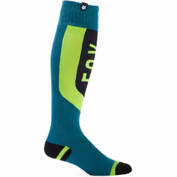 FOX 180 Nitro Chaussettes de motocross, noir-bleu-jaune, taille S pour Hommes