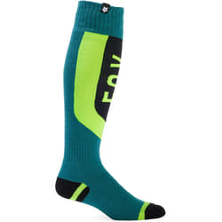 FOX 180 Nitro Chaussettes de motocross, noir-bleu-jaune, taille S pour Hommes