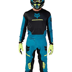 FOX Flexair Optical Pantalon de motocross, noir-bleu, taille 32 pour Hommes