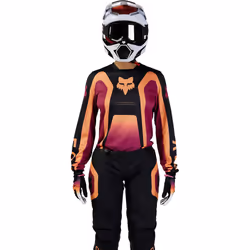 FOX 180 Ballast Maillot de motocross féminin, noir-rouge-orange, taille XL pour Femmes