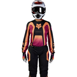 FOX 180 Ballast Maillot de motocross féminin, noir-rouge-orange, taille XL pour Femmes