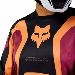FOX 180 Ballast Maillot de motocross féminin, noir-rouge-orange, taille XL pour Femmes