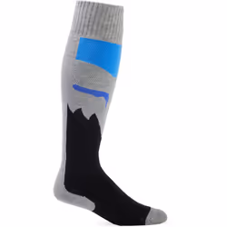 FOX 180 Flora Chaussettes de motocross, noir-gris-bleu, taille S pour Hommes