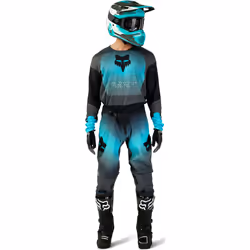 FOX 360 Revise Maillot de motocross, noir-gris-bleu, taille 2XL pour Hommes