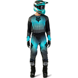 FOX 360 Revise Maillot de motocross, noir-gris-bleu, taille 2XL pour Hommes