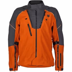 FOX Defend GORE-TEX ADV Blouson textile de moto, gris-orange, taille L pour Hommes