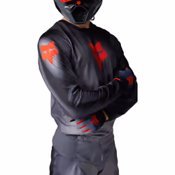 FOX 180 Interfere Maillot de motocross, gris-rouge, taille M pour Hommes