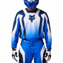 FOX 180 Lean Maillot de motocross, bleu, taille L pour Hommes