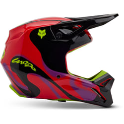 FOX V1 Emotion Casque de motocross, noir-rouge-jaune, taille M pour Hommes