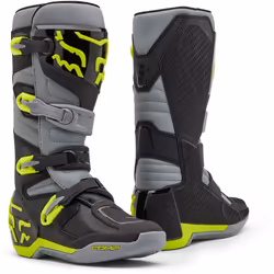 FOX Comp Bottes de motocross, gris-jaune, taille 45 pour Hommes