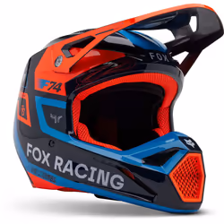 FOX V1 Race Spec MIPS Casque de motocross pour jeunes, noir-bleu-orange, taille M pour Hommes