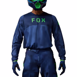 FOX 180 Taunt Maillot de motocross, bleu, taille L pour Hommes