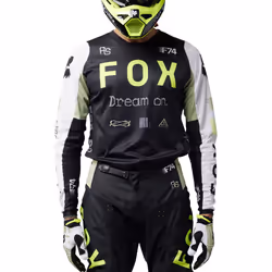 FOX 180 Race Spec Motocross Jersey, noir-blanc-vert, taille S pour Hommes